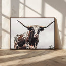 Texas Longhorn Wall Art Canvas Print – Framed Spotted Bull by MyGreatCanvas | Canvas Wall Art Prints | Photo Prints & Wall Decor