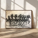 Running Horses Wall Art Canvas Print – Framed Monochrome by MyGreatCanvas | Canvas Wall Art Prints | Photo Prints & Wall Decor
