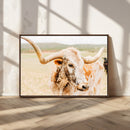 Texas Longhorn Wall Art Canvas Print – Framed Speckled Cow by MyGreatCanvas | Canvas Wall Art Prints | Photo Prints & Wall Decor