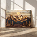 Wood Mountain Landscape Wall Art Canvas Print – Framed