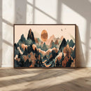 Wood Mountain Landscape Wall Art Canvas Print – Framed