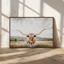 Texas Longhorn Wall Art Canvas Print – Framed Western Cow