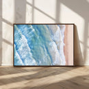 Aerial Ocean View Wall Art Canvas Print – Framed Soft Blue