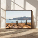 Desert Lake Wall Art – Framed Cactus Mountain Canvas by MyGreatCanvas | Canvas Wall Art Prints | Photo Prints & Wall Decor