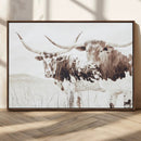 Longhorn Wall Art Canvas Print – Framed Western Cow Rustic