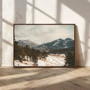Mountain Landscape Wall Art Canvas Print – Framed Snowy