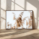 Pampas Grass Wall Art Canvas Print – Framed Neutral Tones