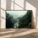 Misty Forest Wall Art Canvas Print – Framed Foggy River
