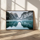 Mountain Lake Wall Art Canvas Print – Framed Toblacher See