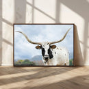Texas Longhorn Wall Art Canvas Print – Framed Western Rustic