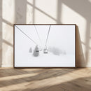 Ski Lift Wall Art Canvas Print – Snowy Alpine Landscape