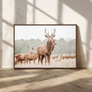 Rustic Nature Wall Art Canvas Print – Stag Woodland Framed