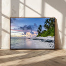 Tropical Beach Wall Art Canvas Print – Framed Sunset Glow