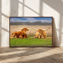Texas Longhorn Pair Wall Art Canvas Print – Peaceful Rustic by MyGreatCanvas | Canvas Wall Art Prints | Photo Prints & Wall Decor