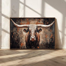 Rustic Longhorn Bull Wall Art Canvas Print – Vintage Western by MyGreatCanvas | Canvas Wall Art Prints | Photo Prints & Wall Decor
