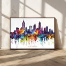 Atlanta Skyline Wall Art Canvas Print – Framed Colorful