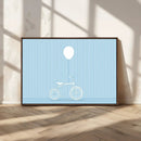 Minimalist Bicycle Balloon Canvas Wall Art – Playful Blue by MyGreatCanvas | Canvas Wall Art Prints | Photo Prints & Wall Decor