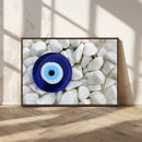 Blue Evil Eye Protection Wall Art Canvas Print – White by MyGreatCanvas | Canvas Wall Art Prints | Photo Prints & Wall Decor