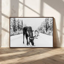 Moose Wall Art Canvas Print – Winter Snowy Forest Antlers by MyGreatCanvas | Canvas Wall Art Prints | Photo Prints & Wall Decor