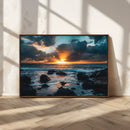Ocean Sunset Wall Art Canvas Print – Rocky Shore Waves by MyGreatCanvas | Canvas Wall Art Prints | Photo Prints & Wall Decor