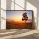 Golden Sunrise Landscape Canvas Wall Art – Framed Misty by MyGreatCanvas | Canvas Wall Art Prints | Photo Prints & Wall Decor