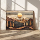 Wooden Mountain Layers Art – Rustic Pine Tree Landscape by MyGreatCanvas | Canvas Wall Art Prints | Photo Prints & Wall Decor