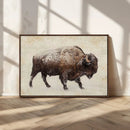 Snow-dusted bison silhouette textured vintage style rugged by MyGreatCanvas | Canvas Wall Art Prints | Photo Prints & Wall Decor