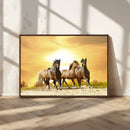 Wild Horses Wall Art Canvas Print – Framed Galloping Herd