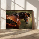 Majestic Brown Horse Wall Art Canvas Print – Framed