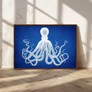 Large 3-Panel Blue Octopus Canvas Wall Art | Coastal Marine by MyGreatCanvas | Canvas Wall Art Prints | Photo Prints & Wall Decor