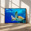 Sea Turtle Wall Art Canvas Print, Sea life in the Ocean Wall