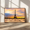 Paris Eiffel Tower Sunset Canvas Wall Art Print - Iconic