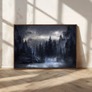 Night Landscape and Trees Wall Art Canvas Print