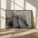 Gray Marble Fluid Wall Art – Modern Abstract Canvas Print