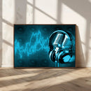 Music and Microphone Wall Art Canvas Print by MyGreatCanvas | Canvas Wall Art Prints | Photo Prints & Wall Decor