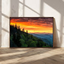 Forest Landscape Wall Art Sunset Canvas, Forest Sunset
