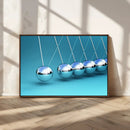 Wall Art Newton's Cradle Canvas Print, Framed Newton Cradle
