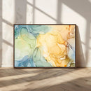 Green and Yellow Marble Fluid Effect Wall Art, Green and