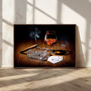 Whiskey Cigar Wall Art Canvas Print Kitchen Wall