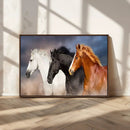 Animal Wall Art Three Horses Farmhouse Art Canvas, Framed by MyGreatCanvas | Canvas Wall Art Prints | Photo Prints & Wall Decor