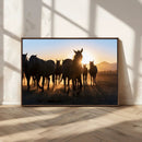 Horse Herd Wall Art Animal Canvas Print