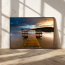 Serene Lake Pier at Sunset Canvas Print | Landscape Canvas