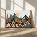 Abstract Wood Panel Effect Mountain Range Top Wall Art