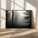 Misty Forest Wall Art Premium Canvas Print a Foggy and