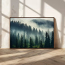 Captivating Misty Forest Wall Art Premium Canvas Print a