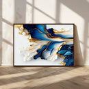 Gold Marble Art - Abstract Geode Gold And Blue Marble Shape