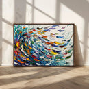 Modern Abstract Fish Shoal Wall Art Canvas Print, Colorful by MyGreatCanvas | Canvas Wall Art Prints | Photo Prints & Wall Decor