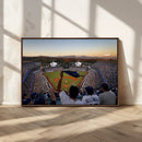 Dodger Stadium Sunset Game Triple Canvas Wall Art - Los