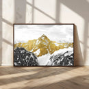 Gold Abstract Mountains Wall Art Print on Canvas, Nature