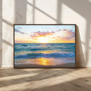 Golden Sunset Over Ocean Waves - Serene Coastal Triptych